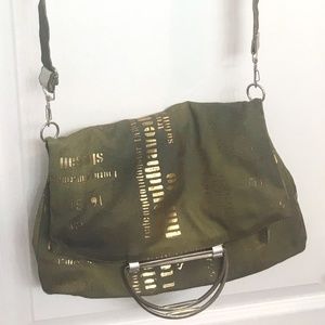 Green and Gold Paul & Co. Convertible Bag